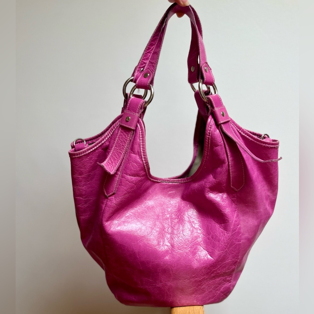 Pink Nine West Leather Hobo Bag